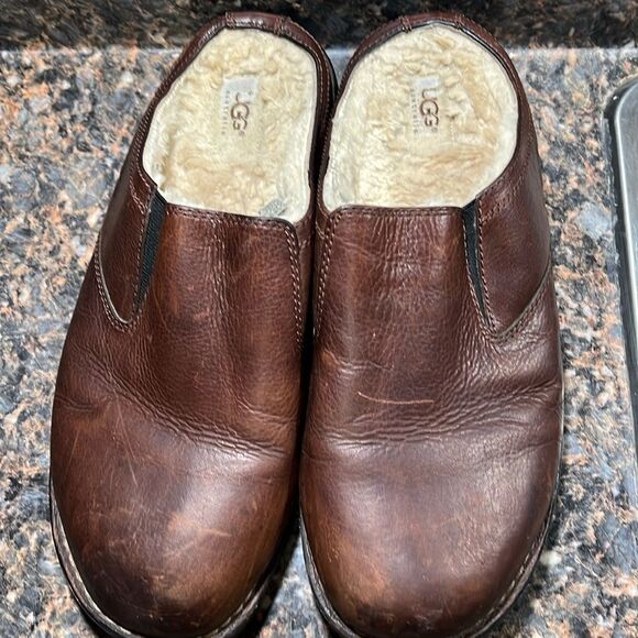 UGG men\'s slip on casual brown leather sheepskin size 12 style 5140 main image 12